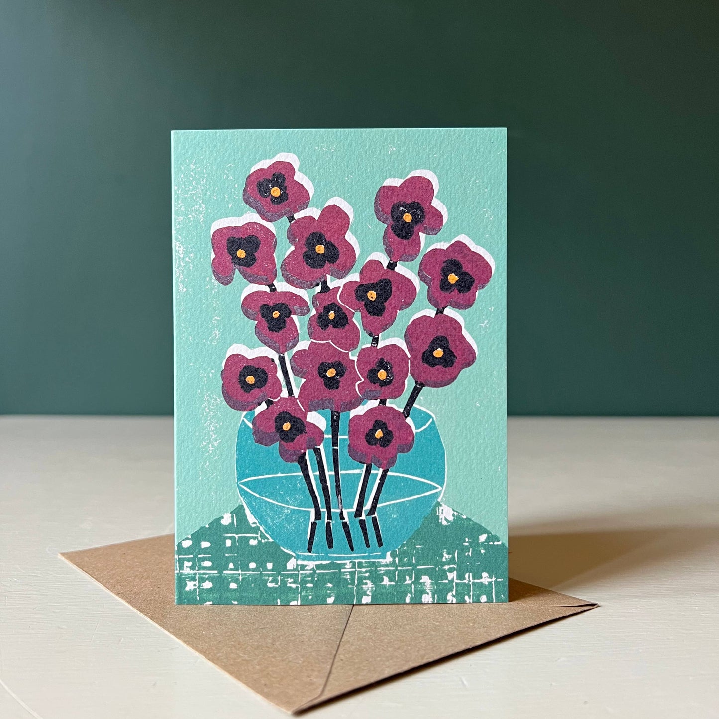 Pansy Burgundy Greeting Card