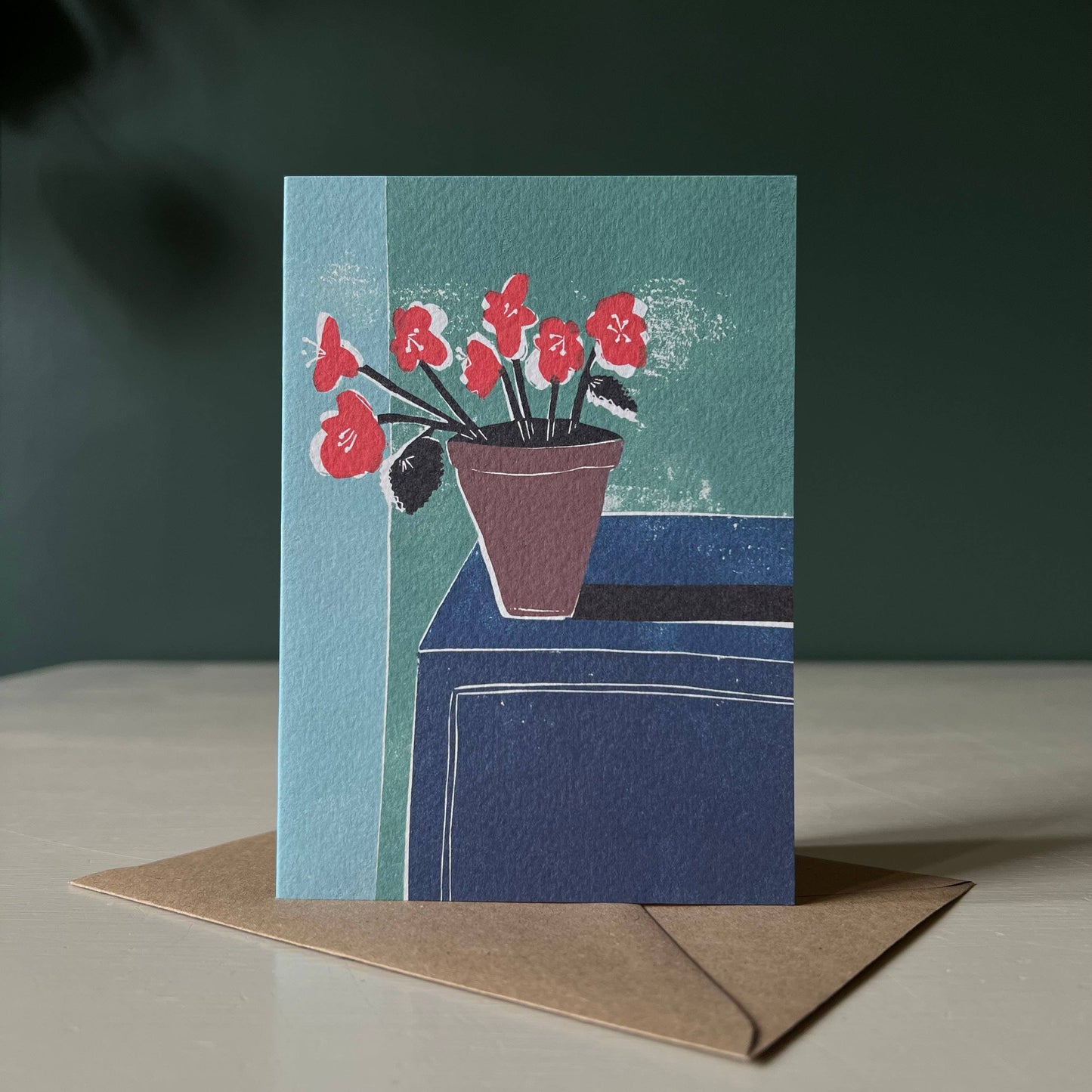 Red Begonias Greeting Card