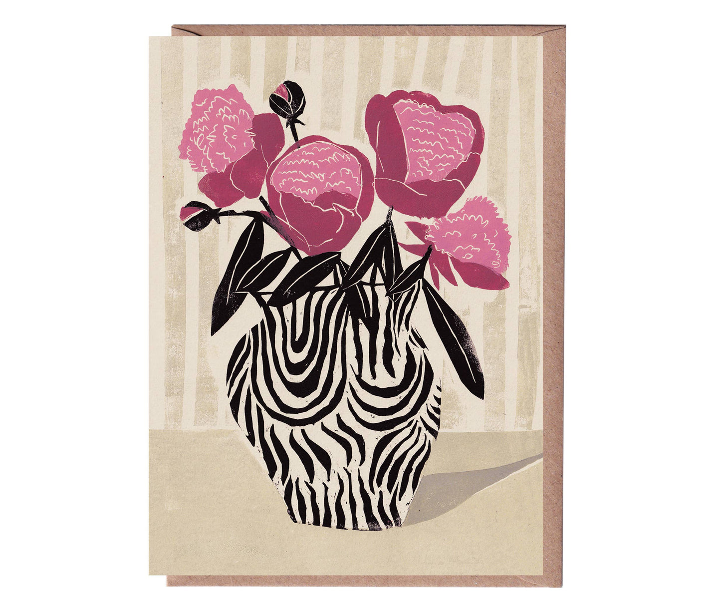 Pink Peonies Greeting Card