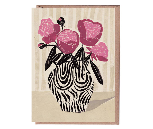 Pink Peonies Greeting Card