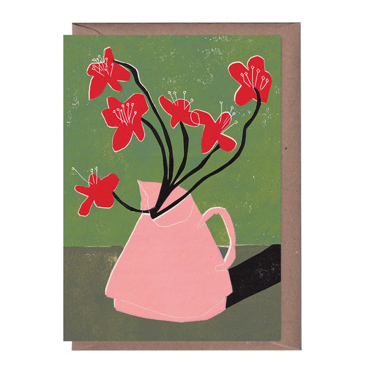 Red Geums Greeting Card