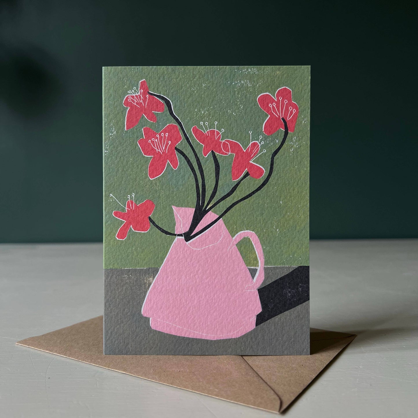 Red Geums Greeting Card