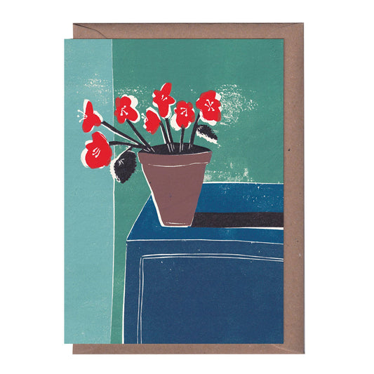 Red Begonias Greeting Card